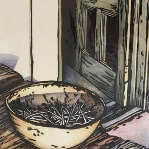 bowl thorns fractions woodcut