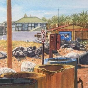 swakopmund beach sea rescue watercolour